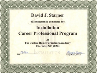 Installation Career Professional Program Certificate
